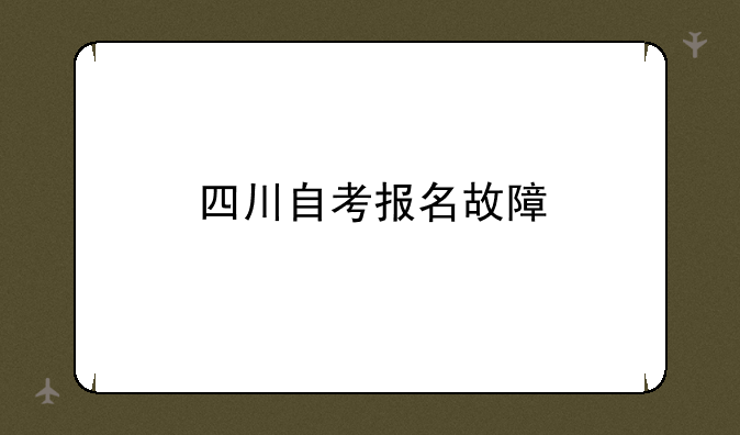 四川自考报名故障