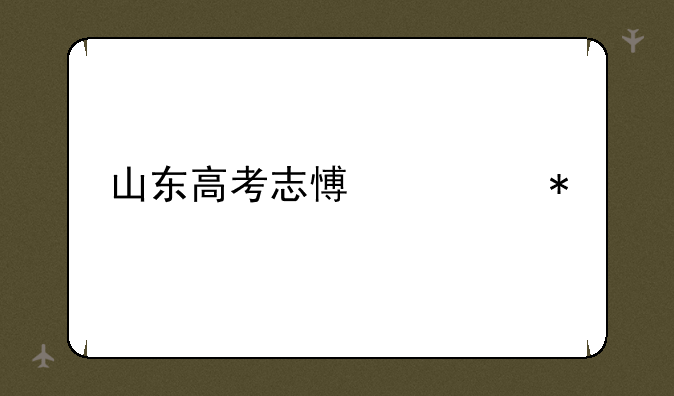 山东高考志愿填报