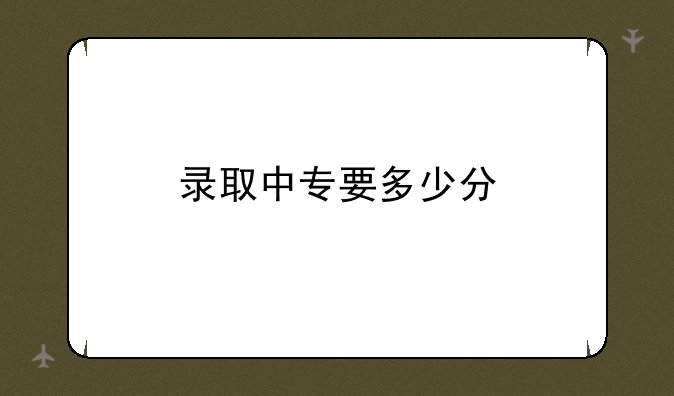录取中专要多少分