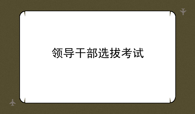 领导干部选拔考试