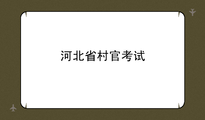 河北省村官考试