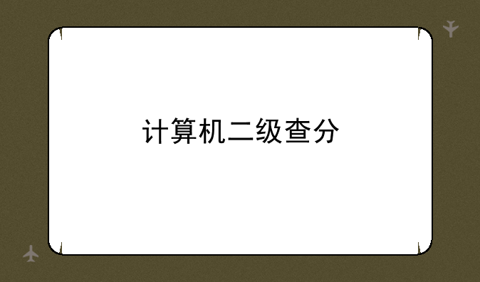 计算机二级查分