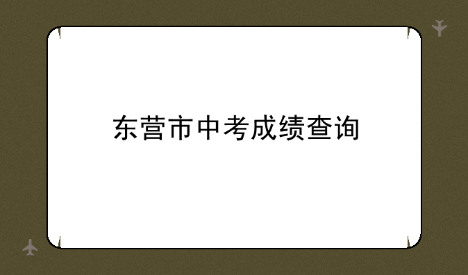 东营市中考成绩查询