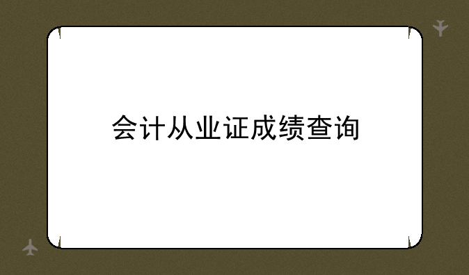 会计从业证成绩查询