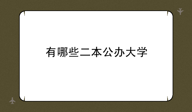 有哪些二本公办大学
