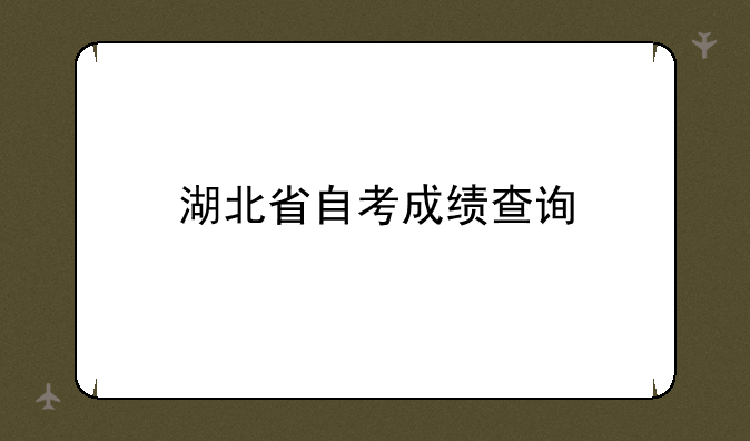 湖北省自考成绩查询
