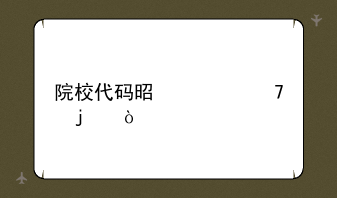 院校代码是几位的？