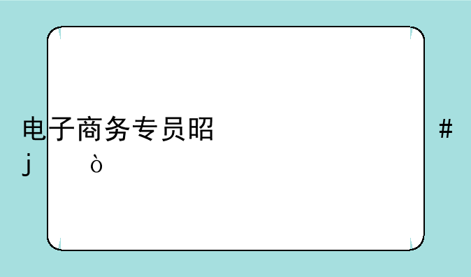 电子商务专员是干什么的？