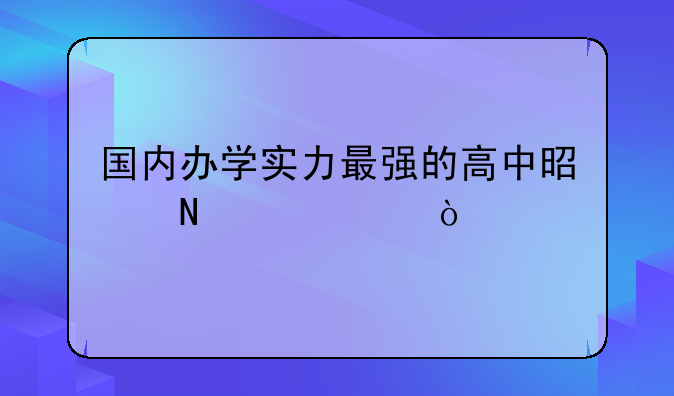 国内办学实力最强的高中是哪几个？