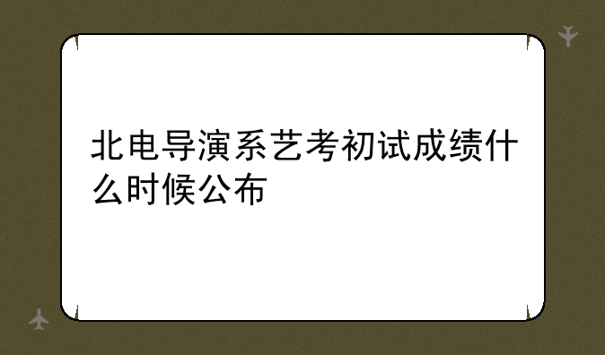 北电导演系艺考初试成绩什么时候公布