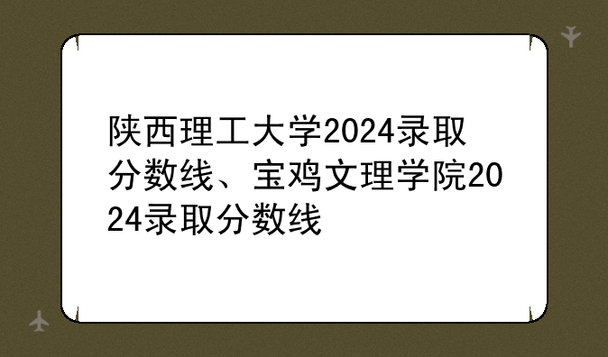 陕西理工大学2024录取分数线、宝鸡文理学院2024录取分数线