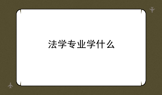 法学专业学什么