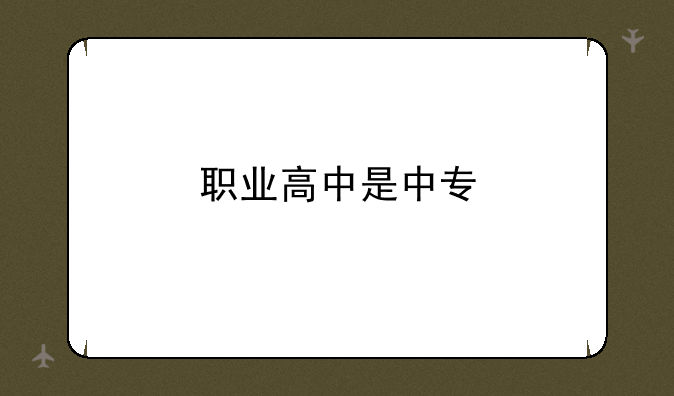 职业高中是中专